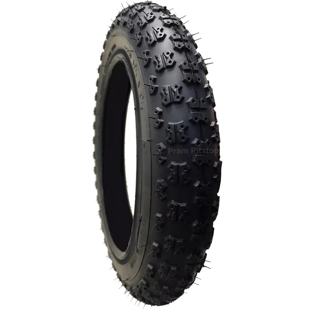 12 1/2 x 2 1/4” Pram Tyre (Black) Proven Chunky / Easy-Rolling Tread Pattern