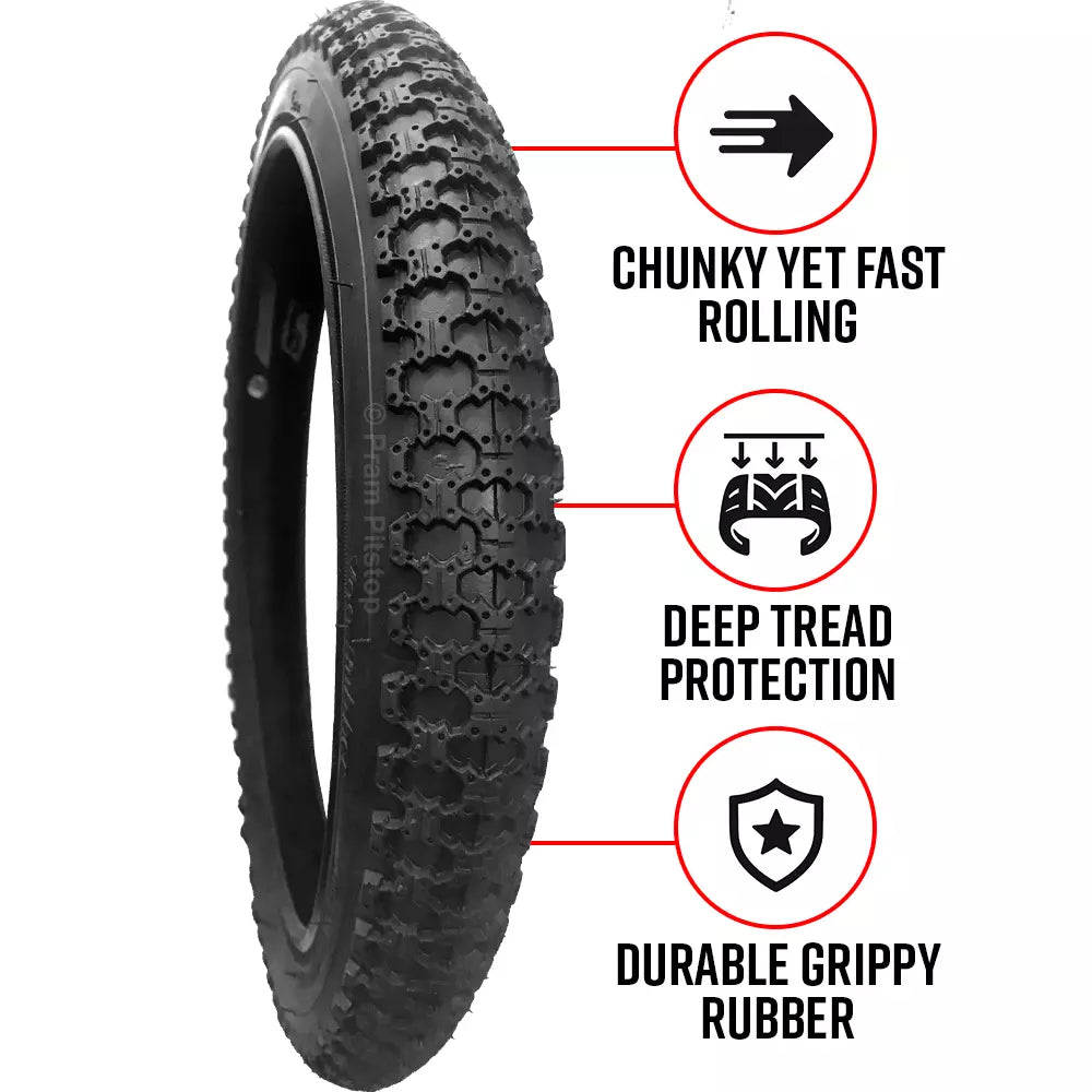 16 x 1.75” Jogger Tyre PAIR (Black) Classic 'Comp 3' Tread Pattern