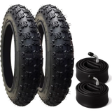 2 Pack - 12 1/2 x 2 1/4 Pram Tyres (Black) - Plus 2 x Inner Tubes (Angled or Straight Valve Option)
