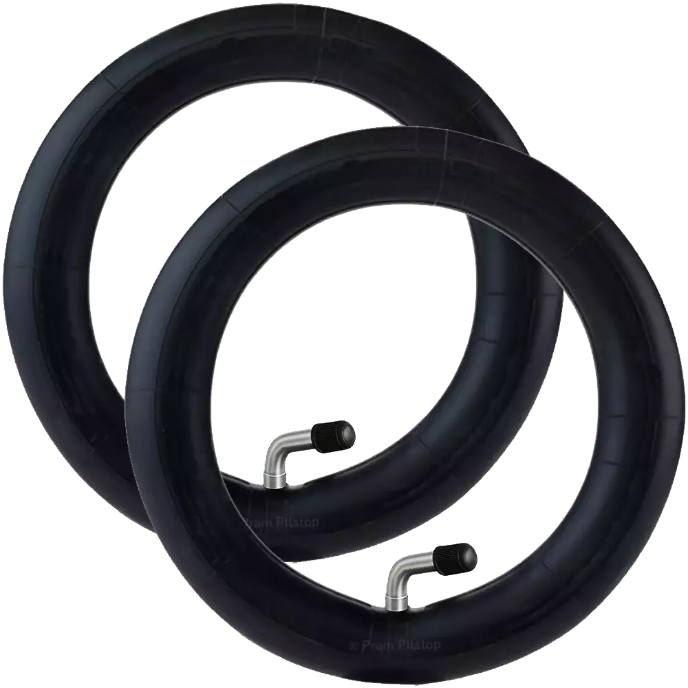 2 Pack - 10 x 1.75 - 2.00” Premium Quality Pram Inner Tube - 90 Degree Valve