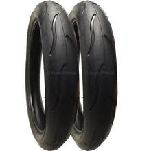 Load image into Gallery viewer, 2 Pack - 300 x 55 Pram Tyres (Low Profile) Black. Fast Rolling & Long Lasting