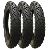 3 Pack - 12 1/2 x 1.75 x 2 1/4” Pram Tyres Black (Premium Brand; Mitas)
