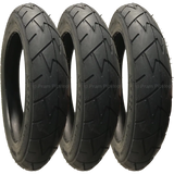 3 Pack - 12 1/2 x 1.75 x 2 1/4” Pram Tyres in Black