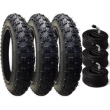 3 Pack - 12 1/2 x 2 1/4 Pram Tyres (Black) - Plus 3 x Inner Tubes (Angled or Straight Valve Option)