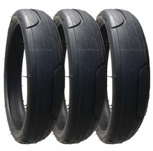 Load image into Gallery viewer, 3 Pack - 60 x 230 Pram Tyres (Low Profile) Black. 'Speed' Style Tread