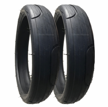 Load image into Gallery viewer, 2 Pack - 60 x 230 Pram Tyres (Low Profile) Black. 'Speed' Style Tread