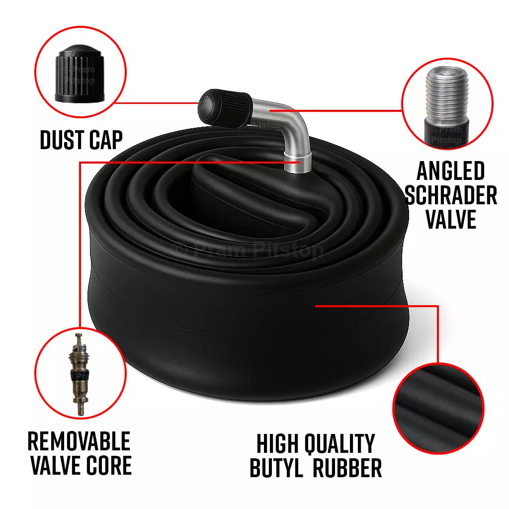10 x 1.75 - 2.00” Premium Quality Pram Inner Tube - 90 Degree Valve