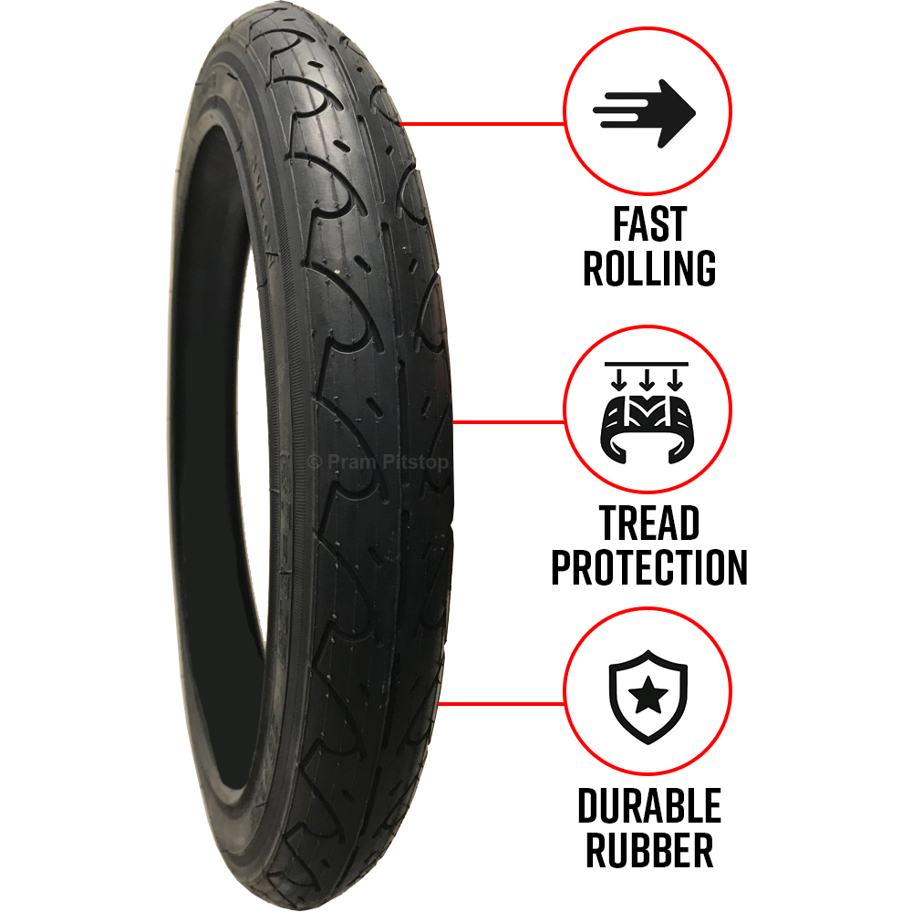 Compatible Replacement Complete Set of Front and Rear Tyres for Bob Strides Fitness
