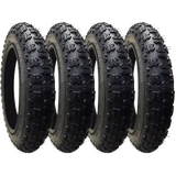 4 Pack - 12 1/2 x 2 1/4” Pram Tyres (Black) Proven Chunky / Easy-Rolling Tread Pattern