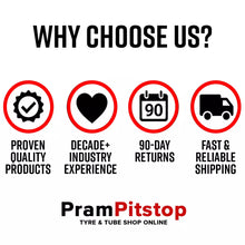 Load image into Gallery viewer, 3 Pack - 60 x 230 Pram Tyres (Low Profile) Black. 'Speed' Style Tread