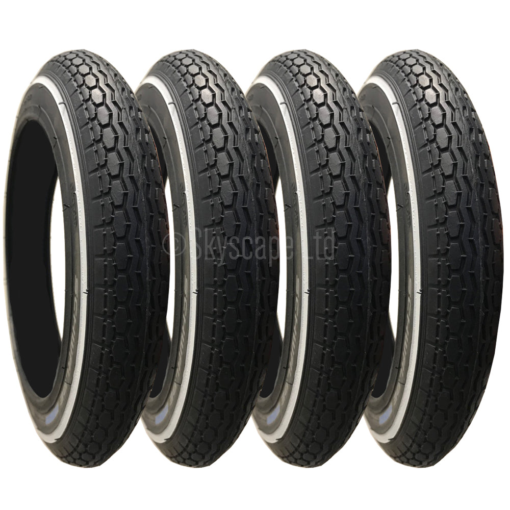4 Pack - 12 1/2 x 2 1/4” Pram Tyres (Puncture Resistant Layer) in Black