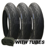 3 Pack - 12 x 1.75 Pram Tyres (Puncture Resistant Layer) - Plus 3 x Inner Tubes