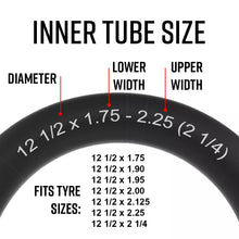 Load image into Gallery viewer, 2 Pack - 12 1/2 x 1.75 - 2 1/4” Pram Inner Tube - Straight Valve