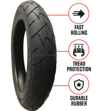 Load image into Gallery viewer, 2 Pack - 12 1/2 x 1.75 x 2 1/4” Pram Tyres in Black