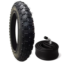 12 1/2 x 2 1/4 Pram Tyre (Black) - Plus Inner Tube (Angled or Straight Valve Option)