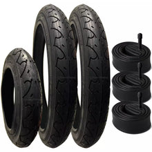 Load image into Gallery viewer, 12 1/2 x 2 1/4 Pram Tyre (Single) 16 x 1.75 Pram Tyres (Pair) Plus 3 x Inner Tubes