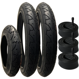 3 Pack - 16 x 1.75 Pram Tyres - Plus 3 x Inner Tubes