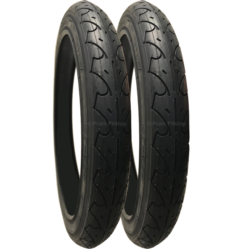 2 Pack - 16 x 1.75” Pram Tyres in Black
