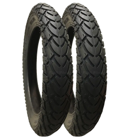 2 Pack - 12 1/2 x 1.75 x 2 1/4” Pram Tyres Black (Premium Brand; Mitas)