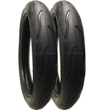 2 Pack - 300 x 55 Pram Tyres (Low Profile) Black. Fast Rolling & Long Lasting