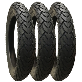 3 Pack - 12 1/2 x 1.75 x 2 1/4” Pram Tyres Black (Premium Brand; Mitas)