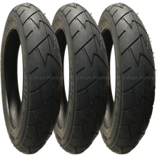 Load image into Gallery viewer, 3 Pack - 12 1/2 x 1.75 x 2 1/4” Pram Tyres in Black