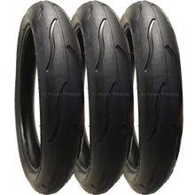 Load image into Gallery viewer, 3 Pack - 300 x 55 Pram Tyres (Low Profile) Black. Fast Rolling &amp; Long Lasting