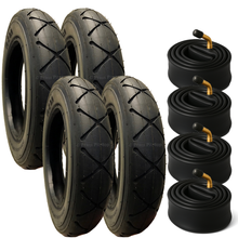 Load image into Gallery viewer, 4 Pack - 10 x 2 Pram Tyres - Plus 4 x Inner Tubes (With 90 Degree Valves)