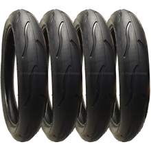 Load image into Gallery viewer, 4 Pack - 300 x 55 Pram Tyres (Low Profile) Black. Fast Rolling &amp; Long Lasting