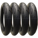 4 Pack - 300 x 55 Pram Tyres (Low Profile) Black. Fast Rolling & Long Lasting