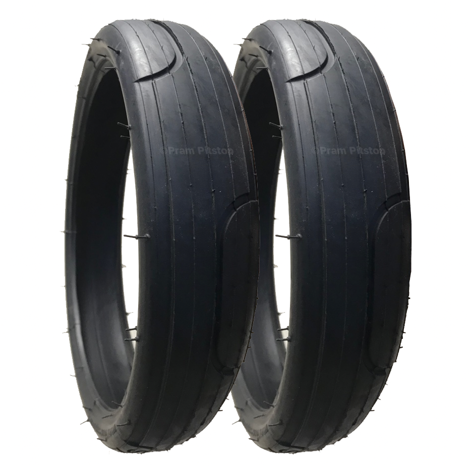 2 Pack - 60 x 230 Pram Tyres (Low Profile) in Black