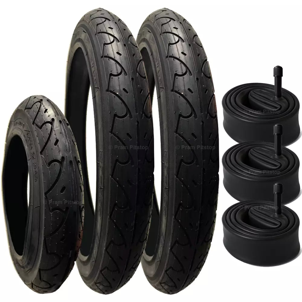 Compatible Replacement Complete Set of Front and Rear Tyres for Bob Strides Fitness