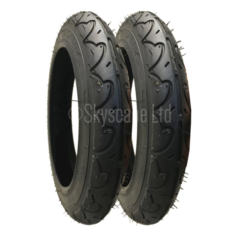 2 Pack - 12 1/2 x 2 1/4” Pram Tyres in Black