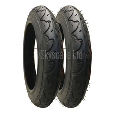 Load image into Gallery viewer, 2 Pack - 12 1/2 x 2 1/4” Pram Tyres in Black