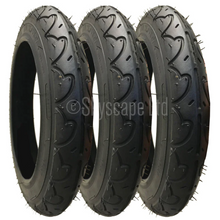 Load image into Gallery viewer, 3 Pack - 12 1/2 x 2 1/4” Pram Tyres in Black