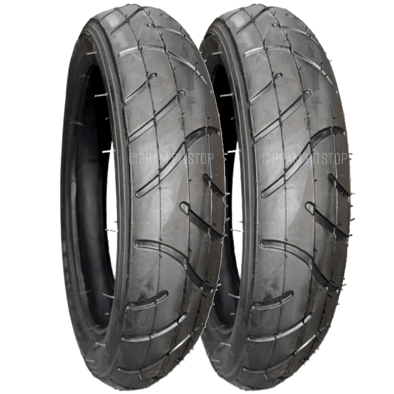 2 Pack - 280 x 45-203 Pram Tyres in Black