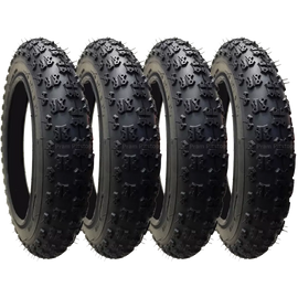 4 Pack - 12 1/2 x 2 1/4” Pram Tyres (Black) Proven Chunky / Easy-Rolling Tread Pattern