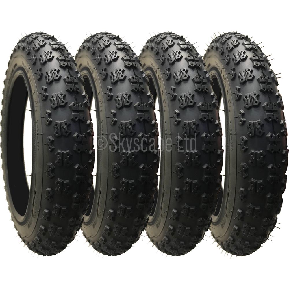 4 Pack - 12 1/2 x 2 1/4” Pram Tyres in Black - To fit Emmaljunga Edge