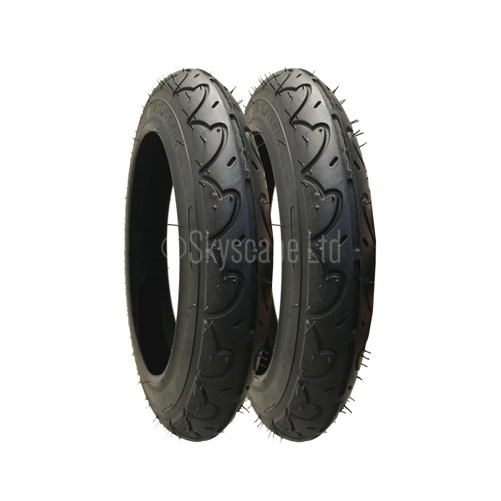 2 Pack - 12 1/2 x 2 1/4” Pram Tyres in Black - To fit Joolz Tokyo