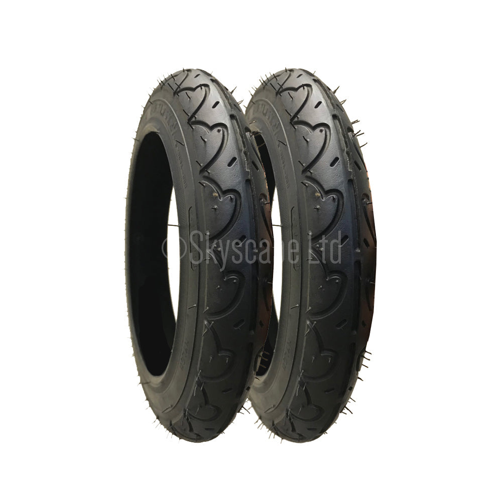 2 Pack - 12 1/2 x 2 1/4” Pram Tyres in Black