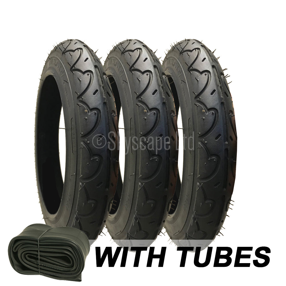 3 Pack - 12 1/2 x 2 1/4 Pram Tyres - Plus Inner Tubes