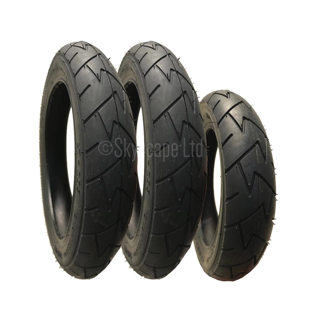 10 x 1.75 x 2 Pram Tyre (Single) with 12 1/2 x 1.75 x 2 1/4 Pram Tyres (Pair) - To fit Bob Motion