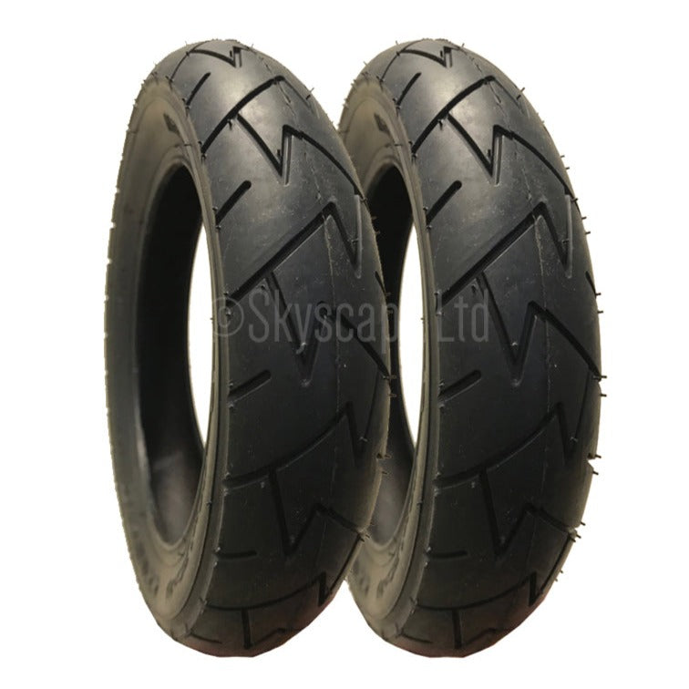 2 Pack - 10 x 1.75 x 2.00” Pram Tyres in Black