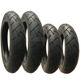 10 x 1.75 x 2 Pram Tyres (Pair) with 12 1/2 x 1.75 x 2 1/4 Pram Tyres (Pair)