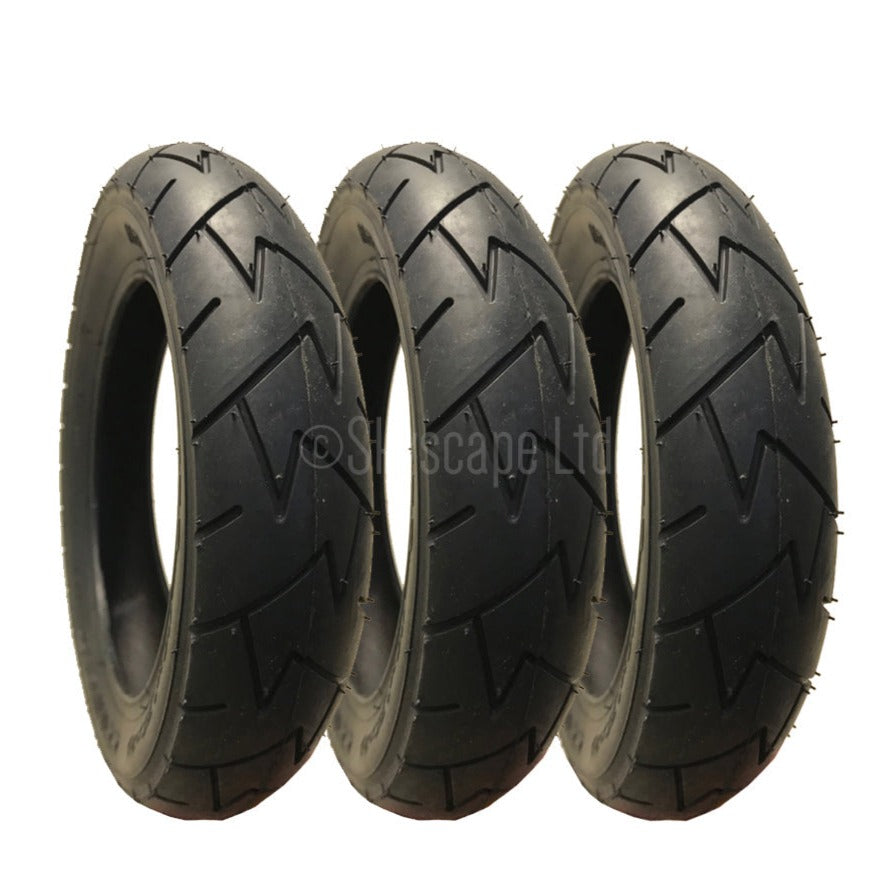 3 Pack - 10 x 1.75 x 2.00” Pram Tyres in Black