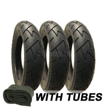 Load image into Gallery viewer, 3 Pack - 10 x 1.75 x 2 Pram Tyres - Plus 3 x Inner Tubes (With 90 Degree Valve)