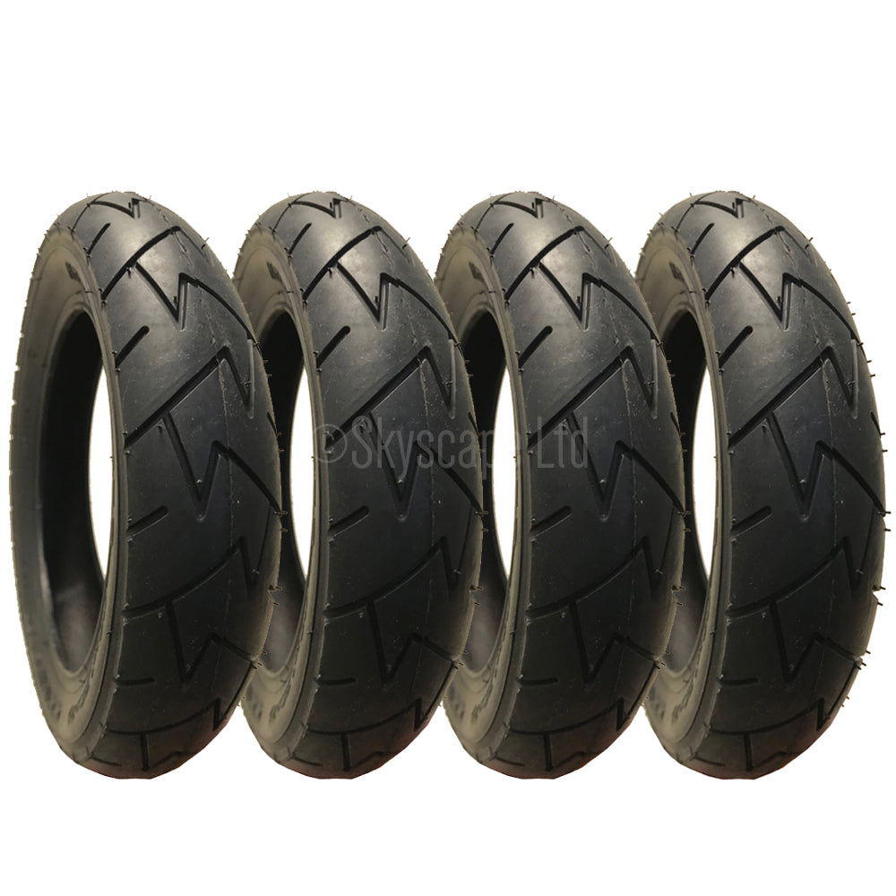 4 Pack - 10 x 1.75 x 2.00” Pram Tyres in Black