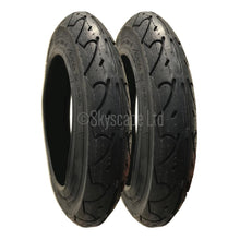 Load image into Gallery viewer, 2 Pack - 12 1/2 x 2 1/4” Pram Tyres in Black - To fit Quinny Speedi