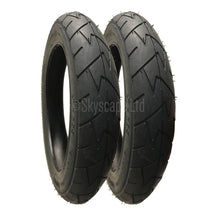 Load image into Gallery viewer, 2 Pack - 12 1/2 x 1.75 x 2 1/4” Pram Tyres in Black - To fit Mothercare Movix