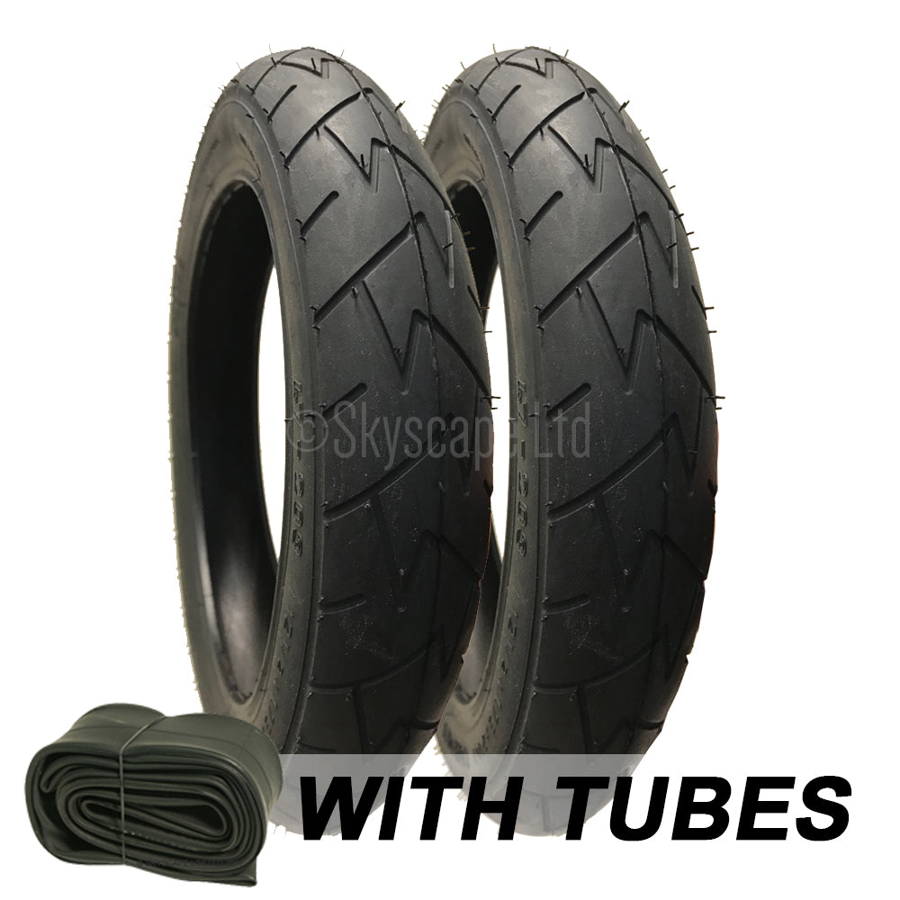 2 Pack - 12 1/2 x 1.75 x 2 1/4 Pram Tyres - Plus Inner Tubes